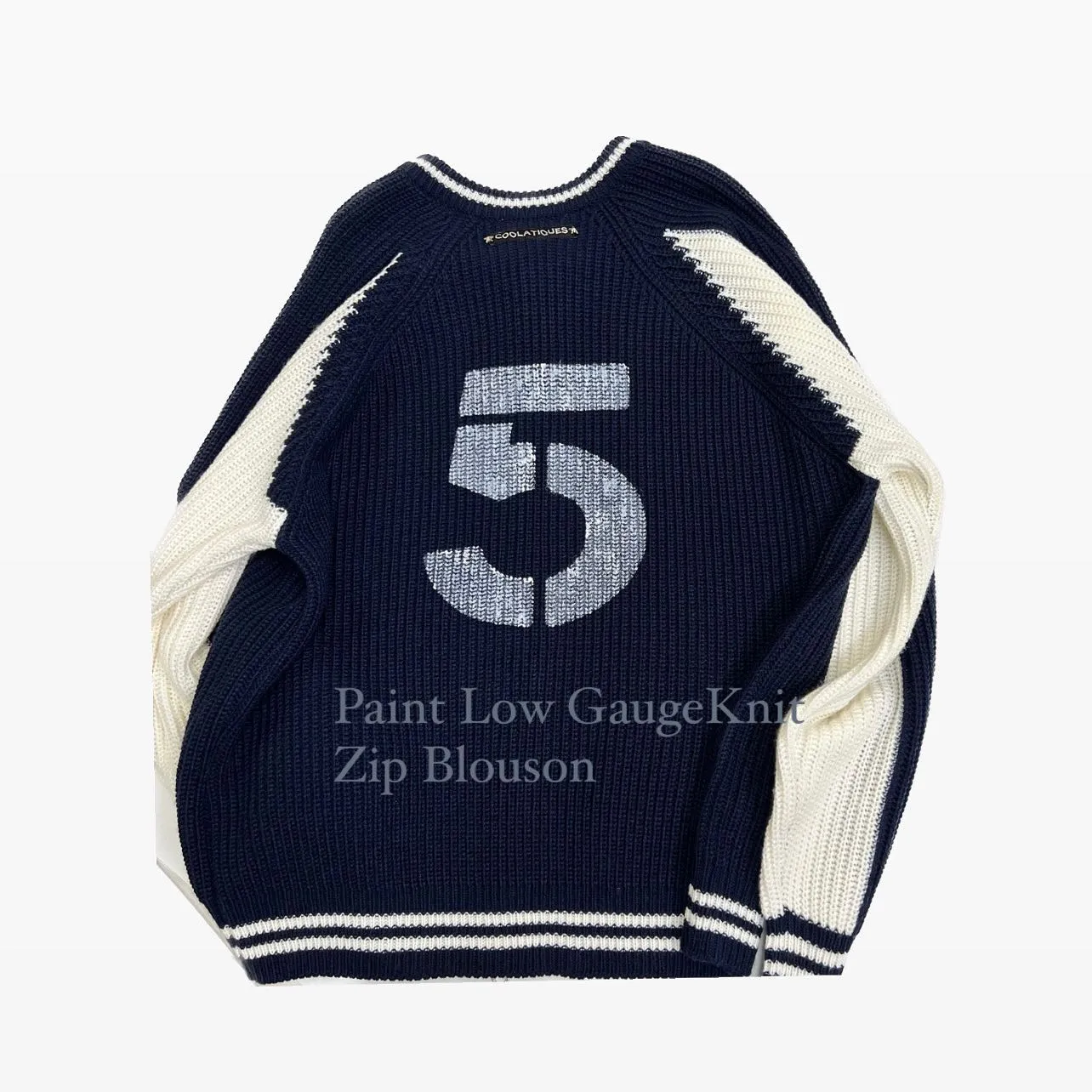 Paint Low Gauge Knit Zip Blous...