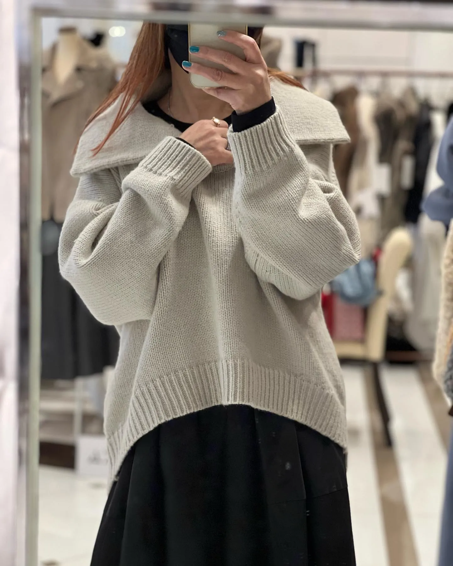 big collar knit pullover
