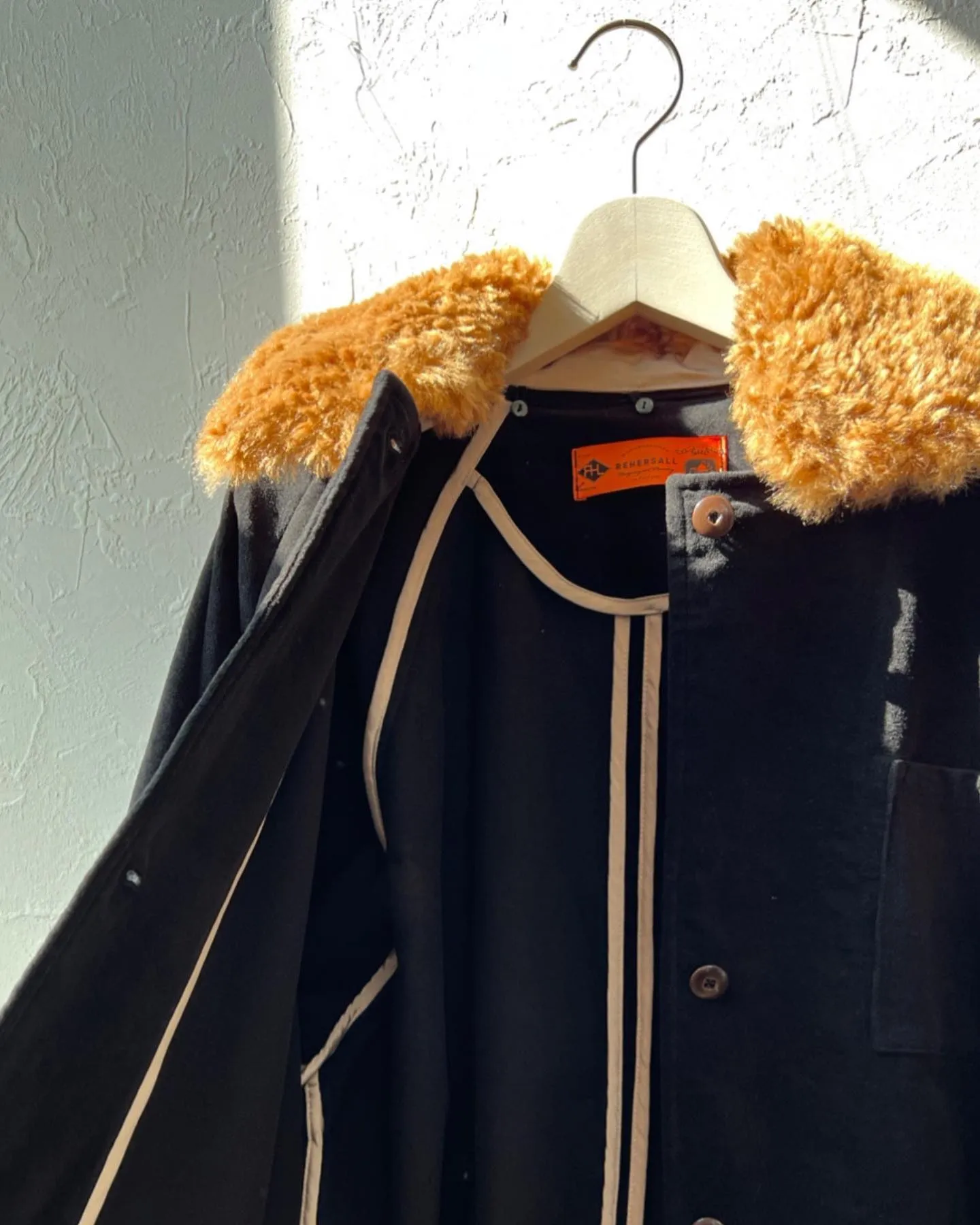 fur collar cotton velours coat